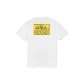 Men”s Converse x Keith Haring Crossover Embroidered Logo Alphabet Printing Round Neck Loose White Men”s Converse x Keith Haring Crossover Embroidered Logo Alphabet Printing Round Neck Loose White