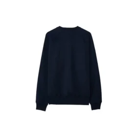 Men”s Converse x Kim Jones Crossover Solid Color Sports Knit Round Neck Pullover Navy Blue