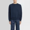 Men”s Converse x Kim Jones Crossover Solid Color Sports Knit Round Neck Pullover Navy Blue
