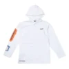 Men”s Converse x Rokit Crossover Back Large Printing Logo hooded Long Sleeves White