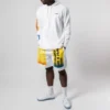 Men”s Converse x Rokit Crossover Back Large Printing Logo hooded Long Sleeves White