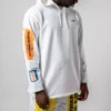 Men”s Converse x Rokit Crossover Back Large Printing Logo hooded Long Sleeves White