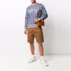 Men”s Converse x Todd Snyder Crossover Series Plaid Pattern Loose Long Sleeves Blue