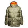 Mid-length Printed Down Puffer Jacket Asia Sizing “Metallic Green”
