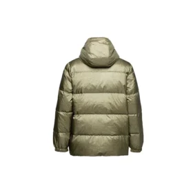 Mid-length Printed Down Puffer Jacket Asia Sizing “Metallic Green”
