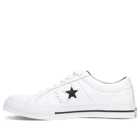 One Star Perforated Leather Low Top “White Black”