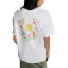Oversized Floral Graphic Crew T-Shirt Asia Sizing “White”