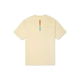 Pattern Printing Sports Round Neck Short Sleeve Light Yellow T-Shirt