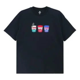 Pics Applique Short-sleeve Tee Unisex Black