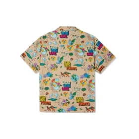 Plant Print Resort Shirt Asia Sizing “Nomad Khaki”