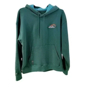 Rainbow Cloud Graphic Pullover Hoodie Asia Sizing “Green”