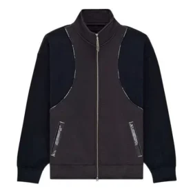Reflective Strip Stand Collar Jacket Purple