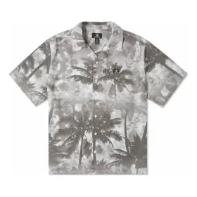 Resort Palm Trees Button-Down Shirt Asia Sizing “Black Palm”