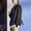Retro Casual Hooded Jacket Couple Style Black