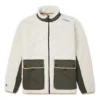 Retro Contrast Color Stitching lamb”s wool Jacket White