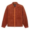 Retro Solid Color Corduroy Jacket Red Brown