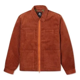 Retro Solid Color Corduroy Jacket Red Brown