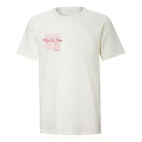 reversible Alphabet Printing Short Sleeve Creamy White