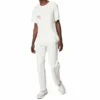 reversible Alphabet Printing Short Sleeve Creamy White