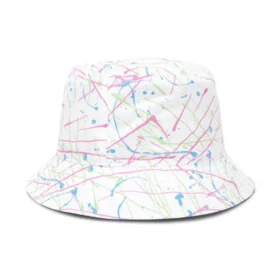 Reversible Paint Splatter Bucket Hat “White”