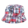 Reversible Patch Plaid Bucket Hat “Blue”