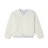 Reversible Solid Color Sports Hoodless Padded Clothes Milk White
