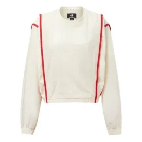 Series Contrast Color Stitching Round Neck Pullover White