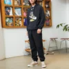 Shoes Printing Fleece Lined Black