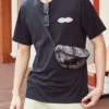 Sling Pack Print Bag “Black Grey”
