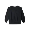 Solid Color Loose Knit V neck Hoodie Black