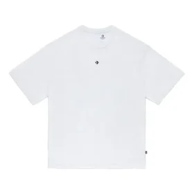 Solid Color Loose Round Neck Short Sleeve Couple Style White