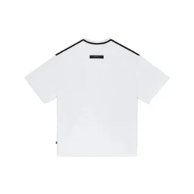 Solid Color Loose Round Neck Short Sleeve Couple Style White