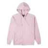 Solid Color Zipper Long Sleeves Hooded Jacket Asia Sizing “Pink Purple”