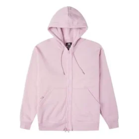 Solid Color Zipper Long Sleeves Hooded Jacket Asia Sizing “Pink Purple”