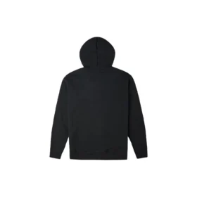 Solid Color Zipper Long Sleeves Hooded Jacket Couple Style Black
