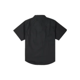 Solid Woven Carpenter Button Down Asia Sizing “Black”