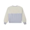 Splicing Lamb”s Wool Round Neck Pullover Milk White Hoodie