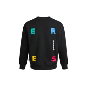 Sports Contrast Letter Print Crew Neck Sweatshirt Asia Sizing “Black”