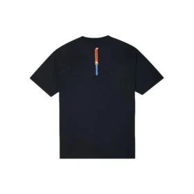 Star Chevron Printing Sports Round Neck Short Sleeve T-Shirt Asia Sizing “Black”