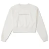 Strip Wordmark Fleece Crew “White”