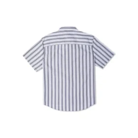 Striped Short Sleeve Button Down Asia Sizing “Blue”