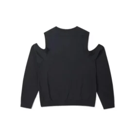 Twisted Knits Cold Shoulder Top Asia Sizing “Black”