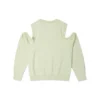 Twisted Knits Cold Shoulder Top Asia Sizing “Light Green”