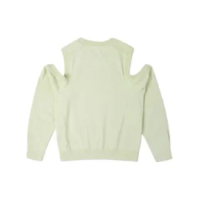 Twisted Knits Cold Shoulder Top Asia Sizing “Light Green”
