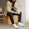 Washed Canvas Full Zip Work Shirt Asia Sizing “Nomad Khaki”