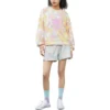 Washed Floral Cotton Crew Neck Shirt Asia Sizing “Pink”