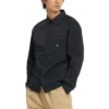 Woven Long Sleeve Button Down Shirt Asia Sizing “Black”