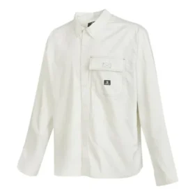 Woven Long Sleeve Button Down Shirt Asia Sizing “White”