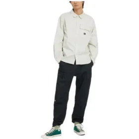 Woven Long Sleeve Button Down Shirt Asia Sizing “White”