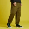Woven Straight-Leg Tapered Casual Pants Asia Sizing “Dark Moss Green”